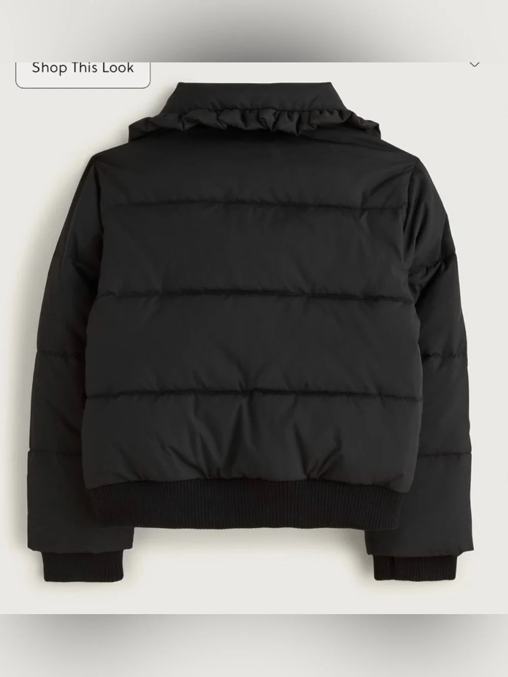 J.Crew Girls' ruffle-collar puffer jacket with PrimaLoft® in black